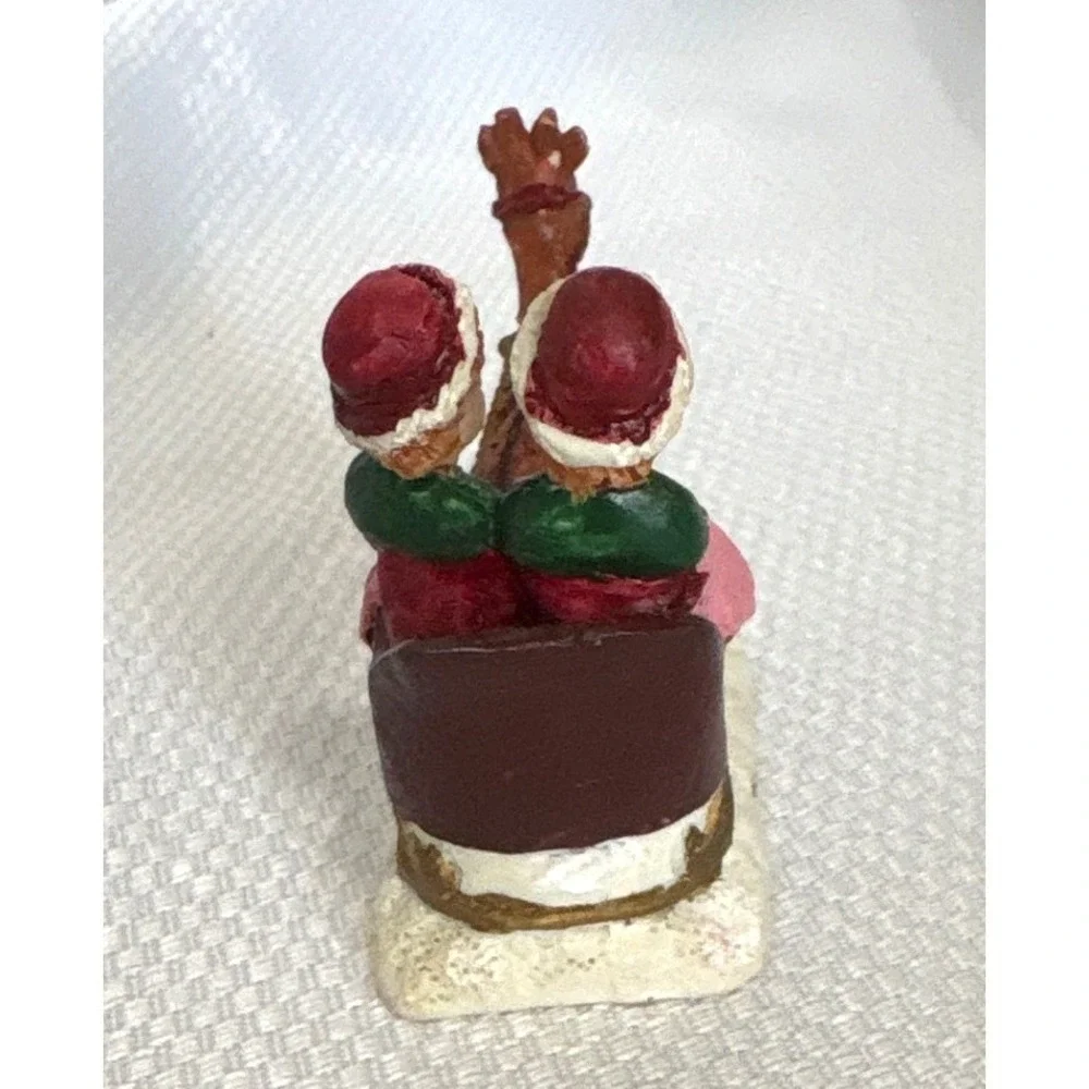 Christmas Village Miniature Sleigh Figurine Resin Christmas Village Decor